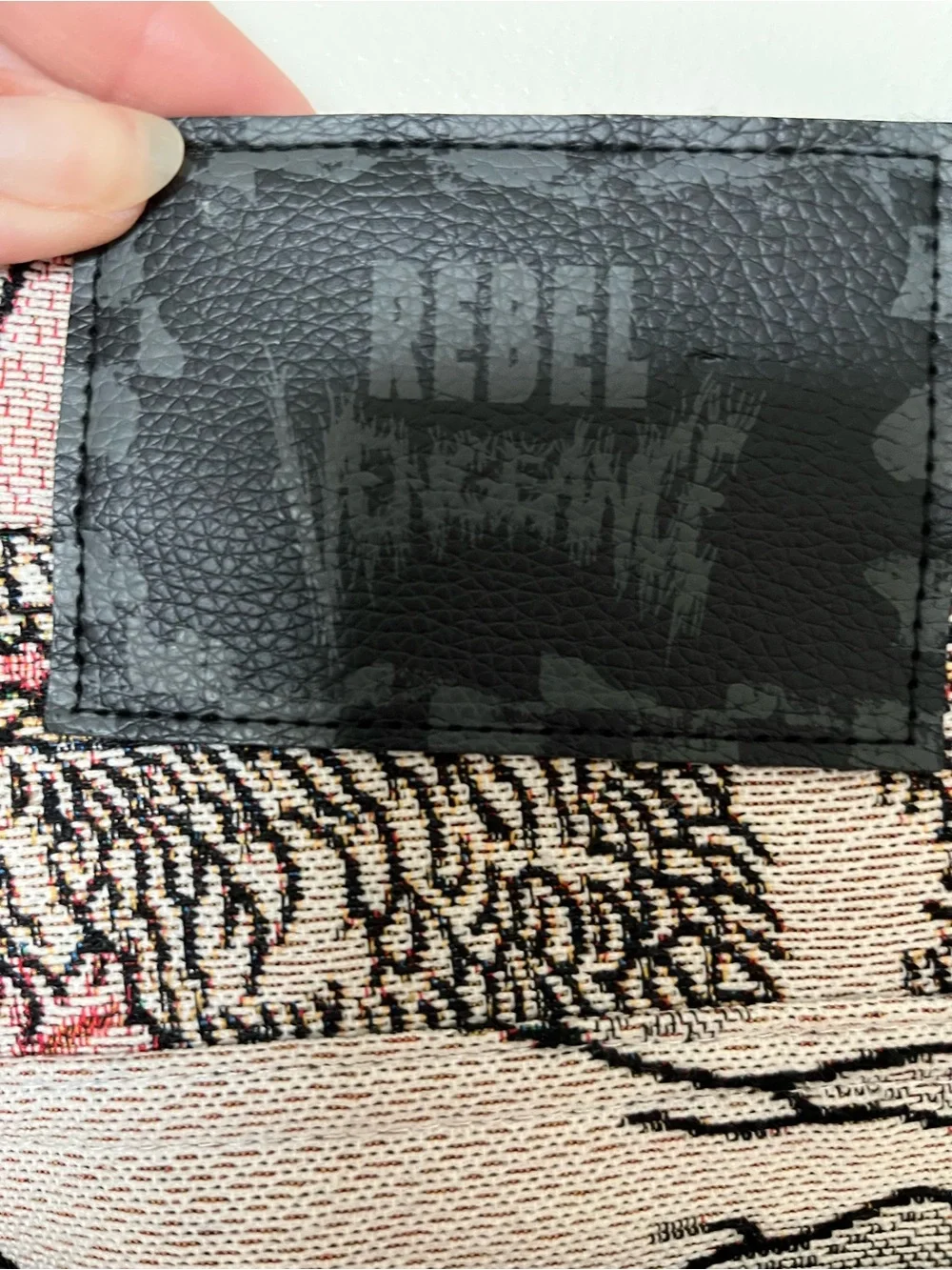 Rebel Vengeance Japanese Samurai and skull tapestry cargo pants